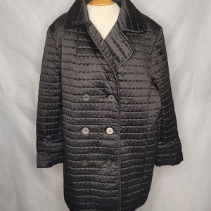 Avenue Coat Black Quilt Collection Satin with Pockets Water Resist L